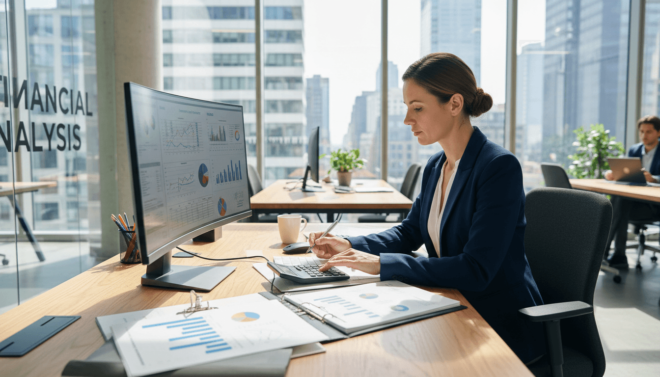Accountant preparing tax documents at professional workspace
