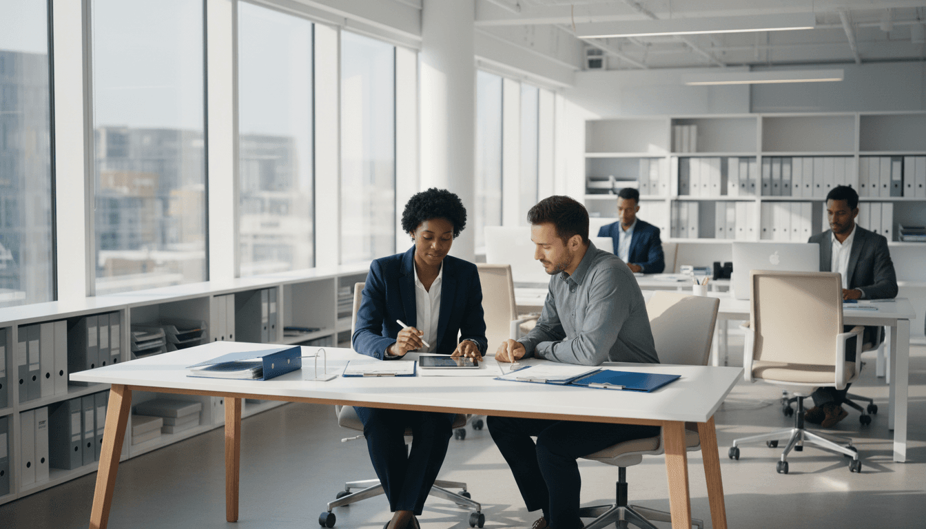 Business owner meeting with accountant to discuss tax services