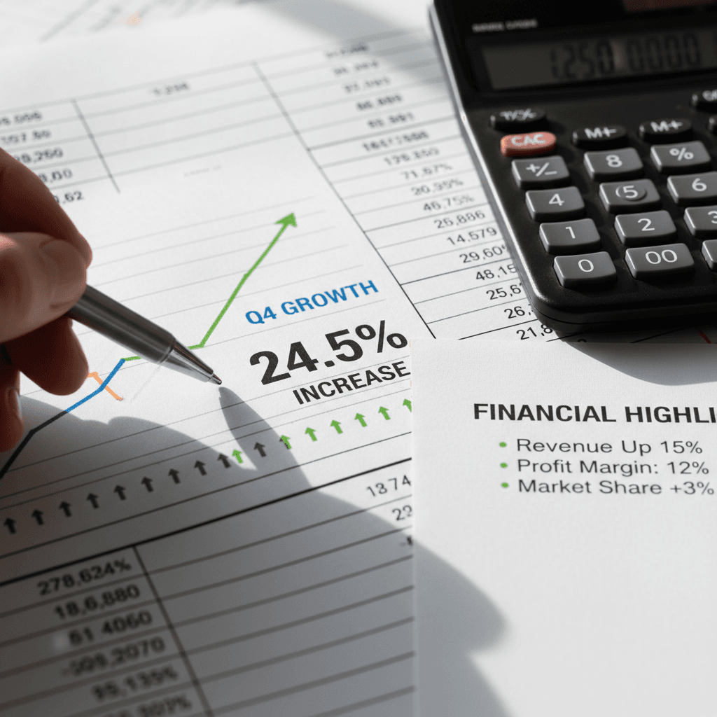Financial chart and accounting worksheet showing professional calculations